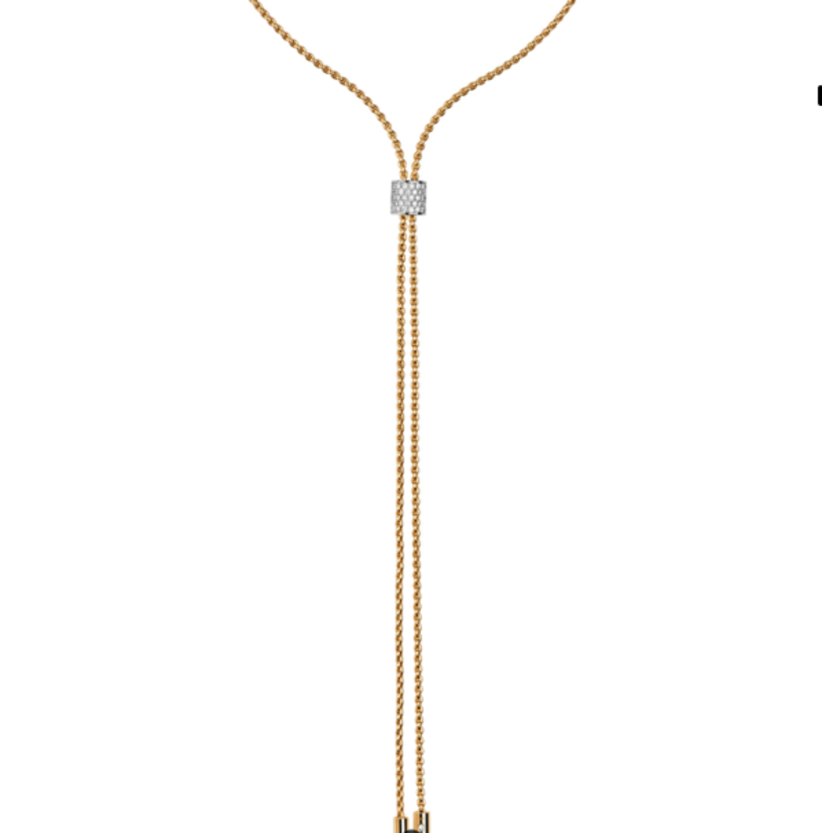 Fope Aria lariat necklace with Pave' slide clasp