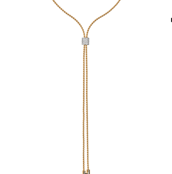 Fope Aria lariat necklace with Pave' slide clasp