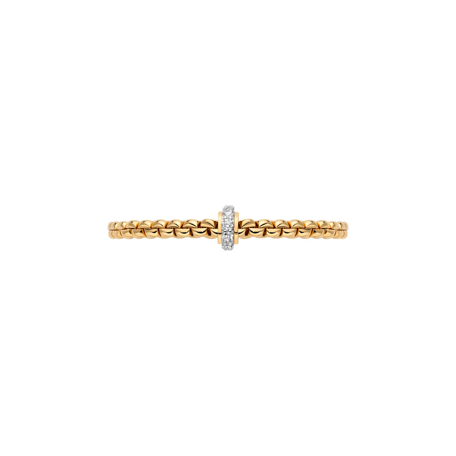 Fope Eka in yellow gold bracelet with large diamonds in rondel
