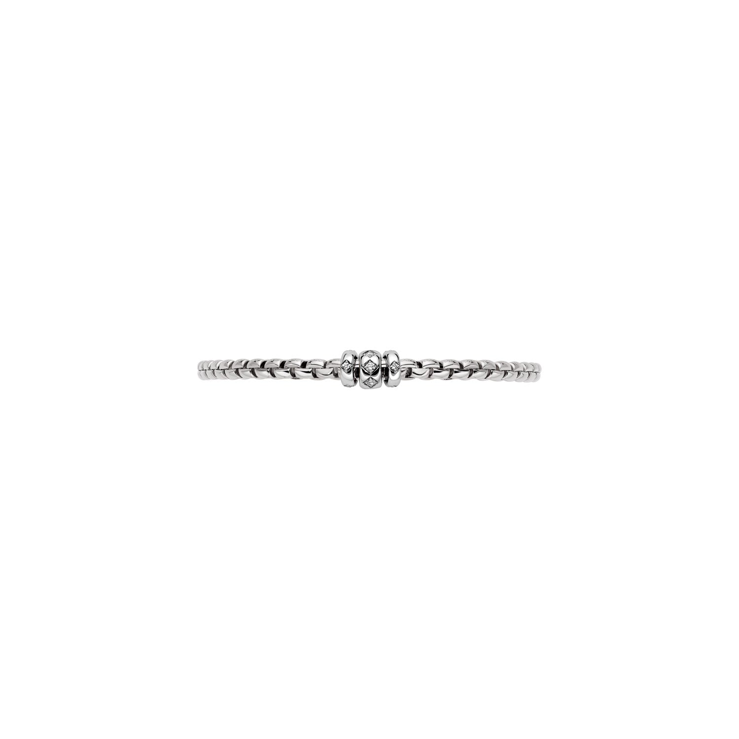 Fope Eka bracelet White Gold 3 rondels rhombus set diamonds