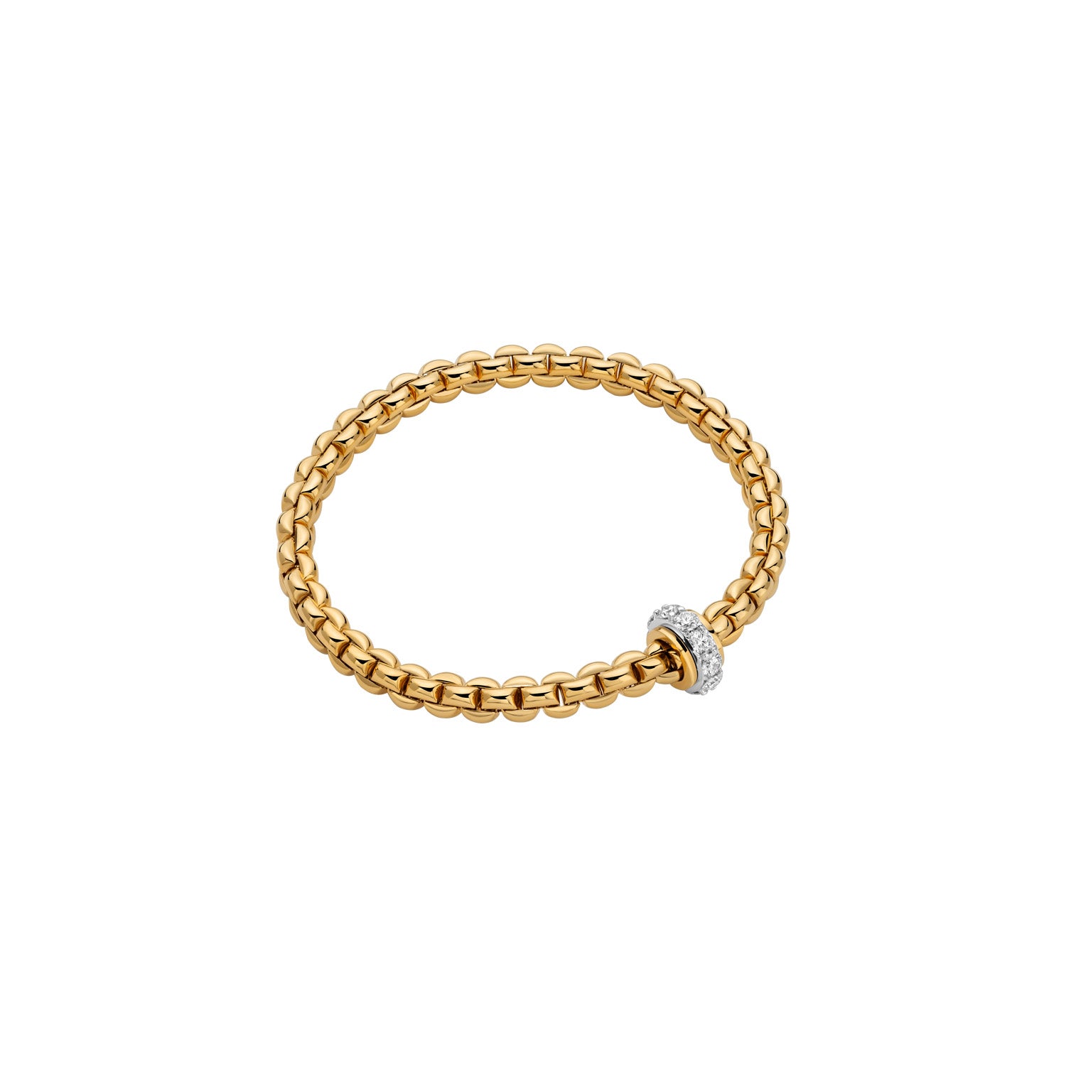 Fope Eka with large diamonds in rondel bracelet