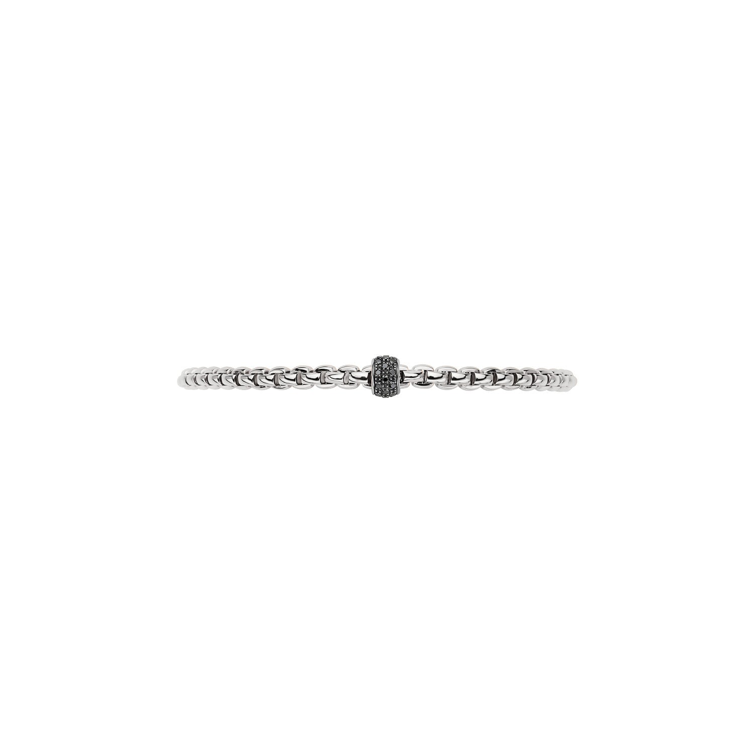 Fope Eka bracelet in white gold with pave black diamonds