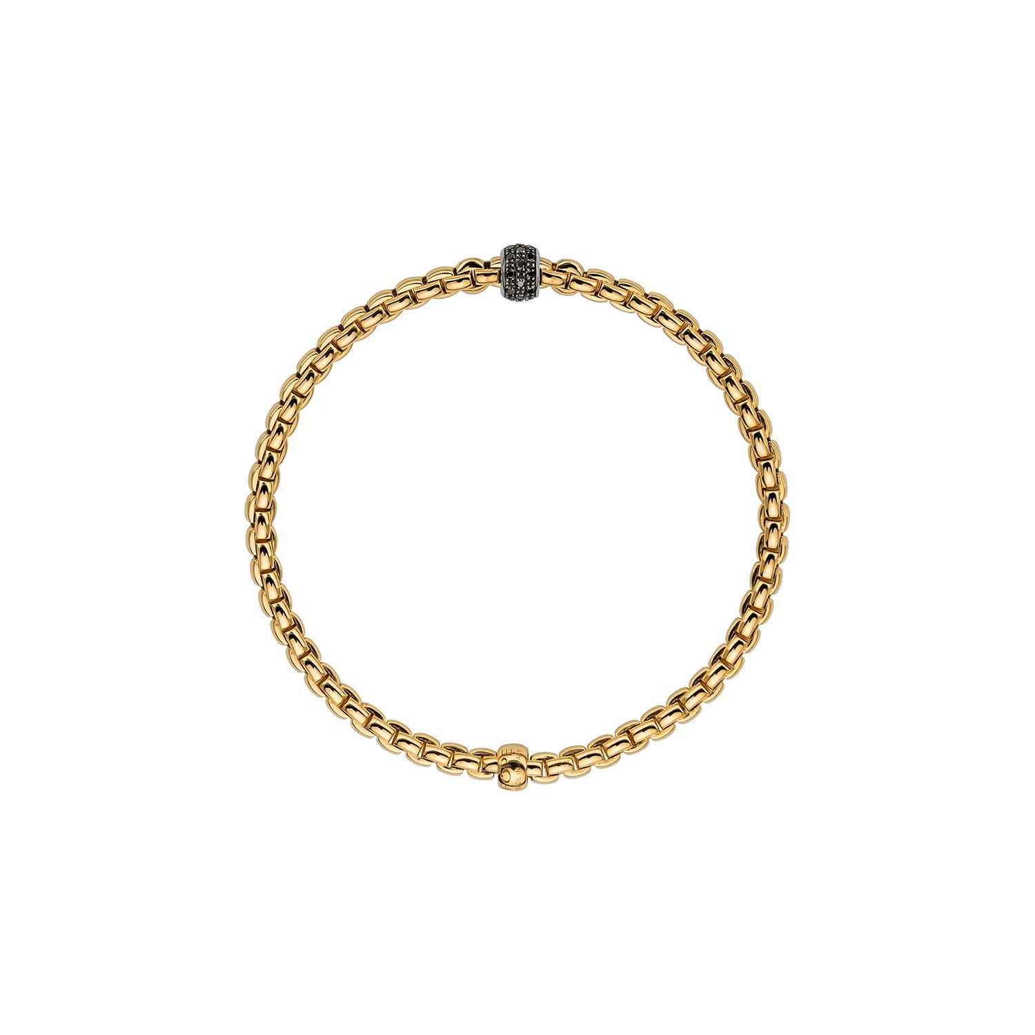Fope Eka Bracelet in Yellow Gold with Pave black diamonds profile image