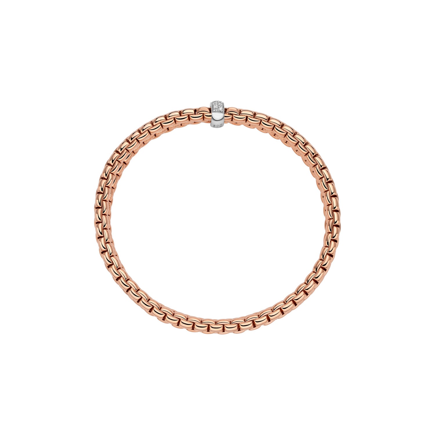 Fope rose gold eka bracelet double row profile view