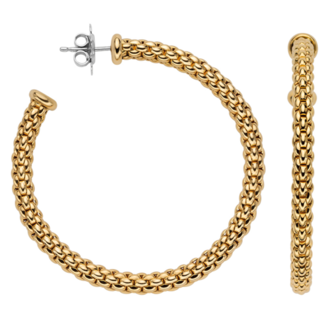 Fope 18ct gold hoop earrings