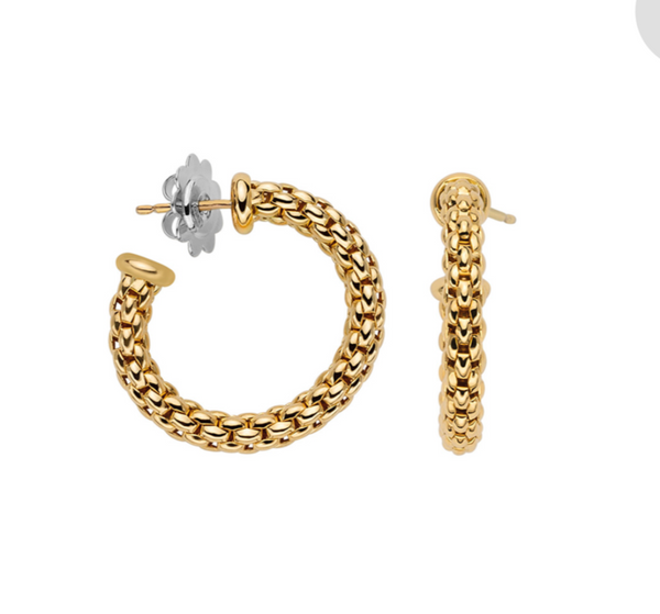 Fope Essentials hoop earrings in 18ct gold