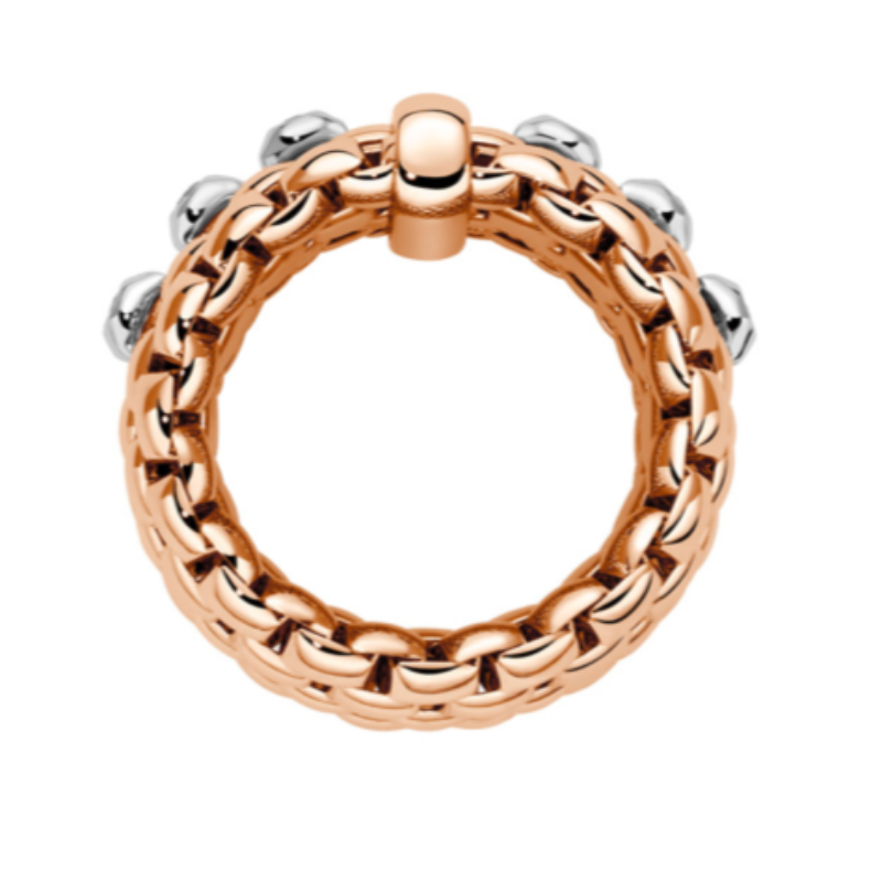 Panorama Fope ring with diamonds bezel set