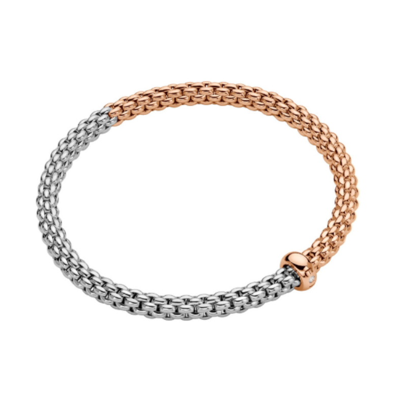 Solo flexit Bicolour bracelet in rose gold and white gold