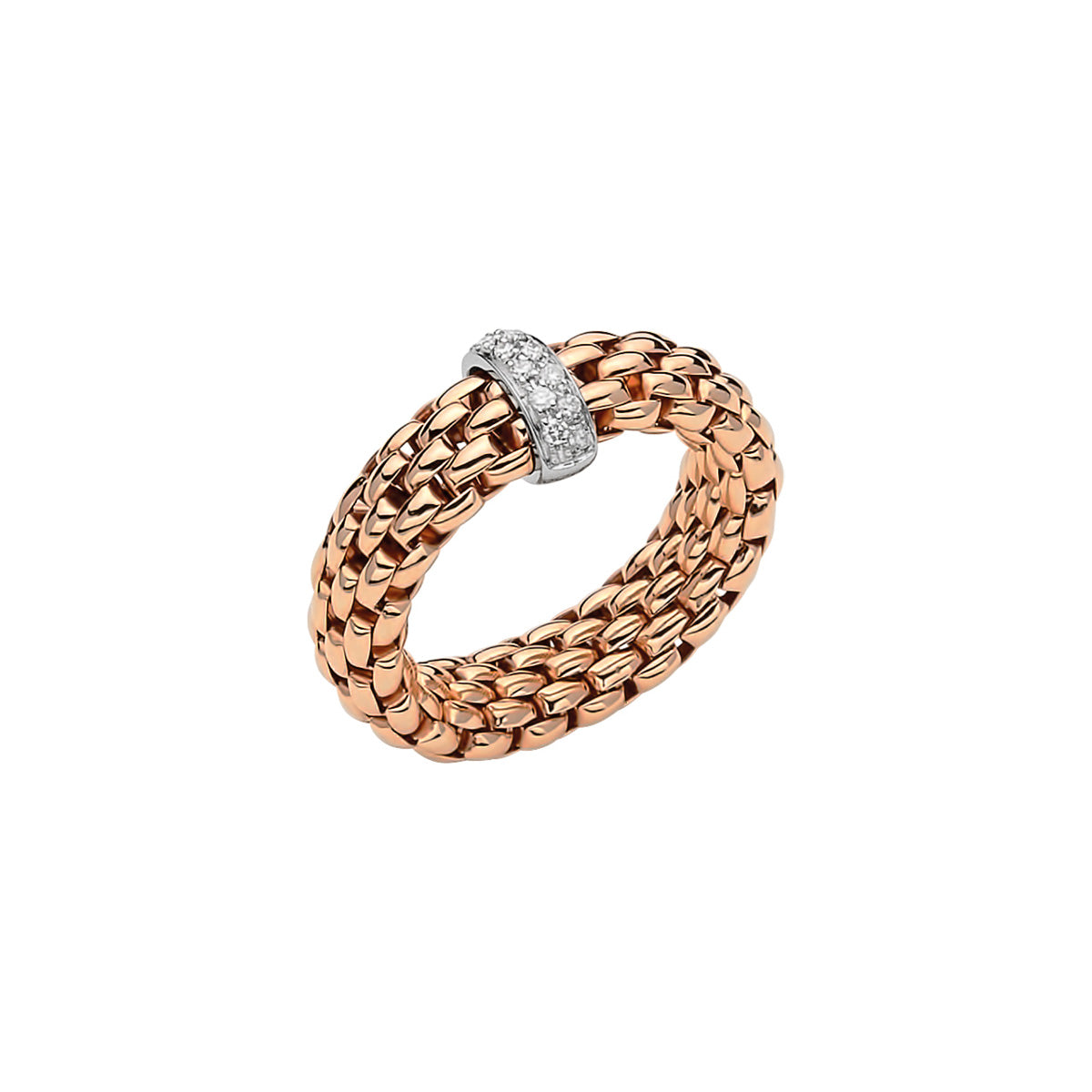 Fope Vendome Ring with diamond rondel in Rose Gold