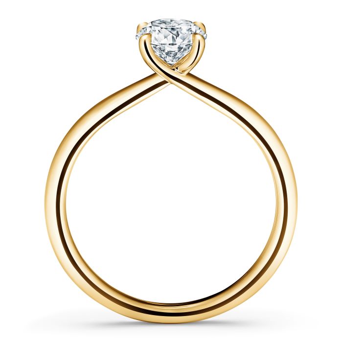 Elegant sweeping shoulders Yellow gold engagement ring