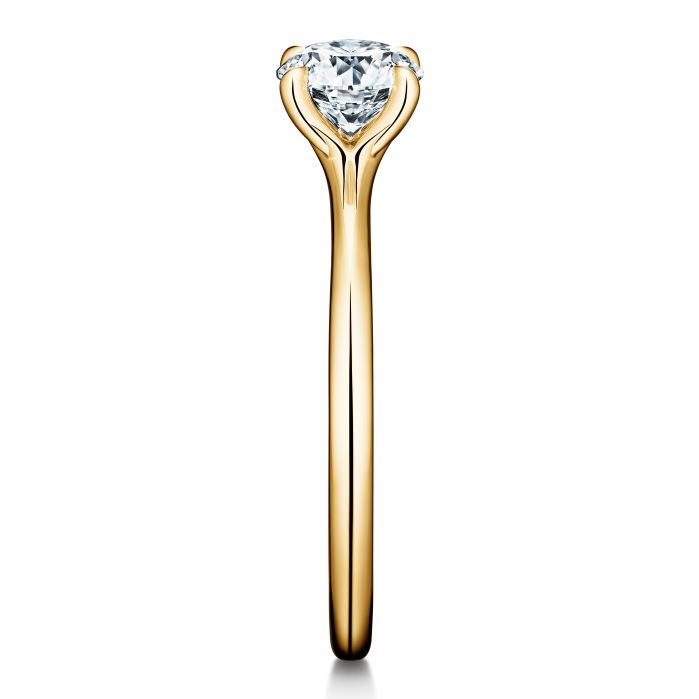Hearts on Fire Vela side profile in yellow gold