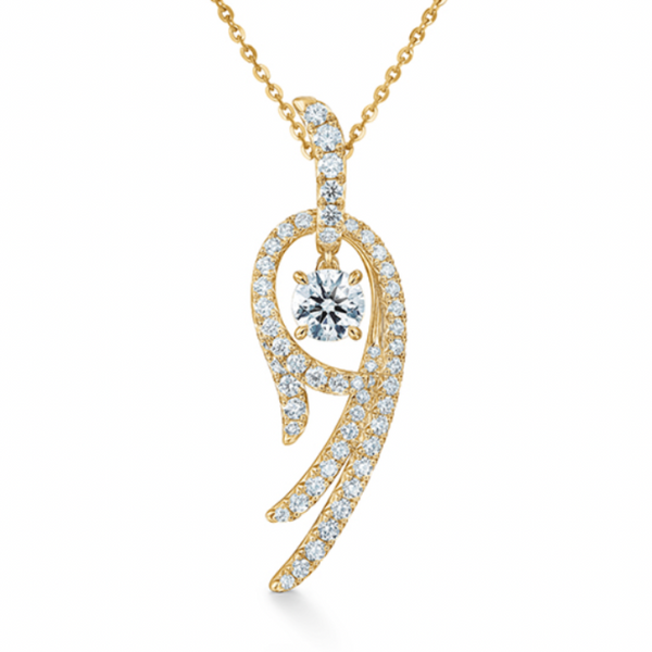 Vela diamond twisted necklace in 18ct yellow gold
