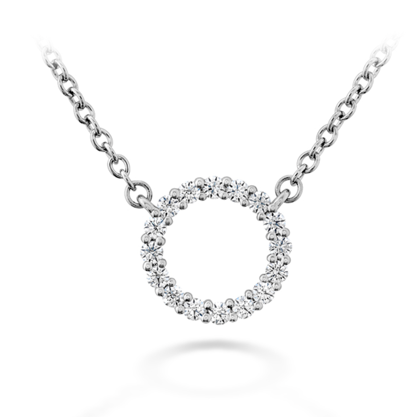 Signature circle diamond pendant