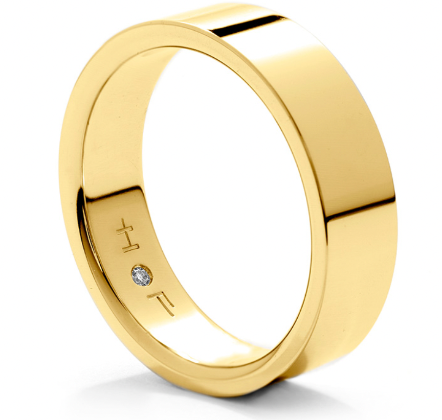 18ct yellow gold Hearts on Fire wedding ring