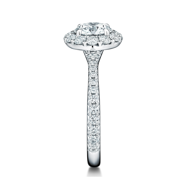 French cut diamond engagement ring