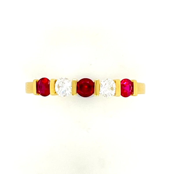 18ct yellow gold ruby and diamond ring