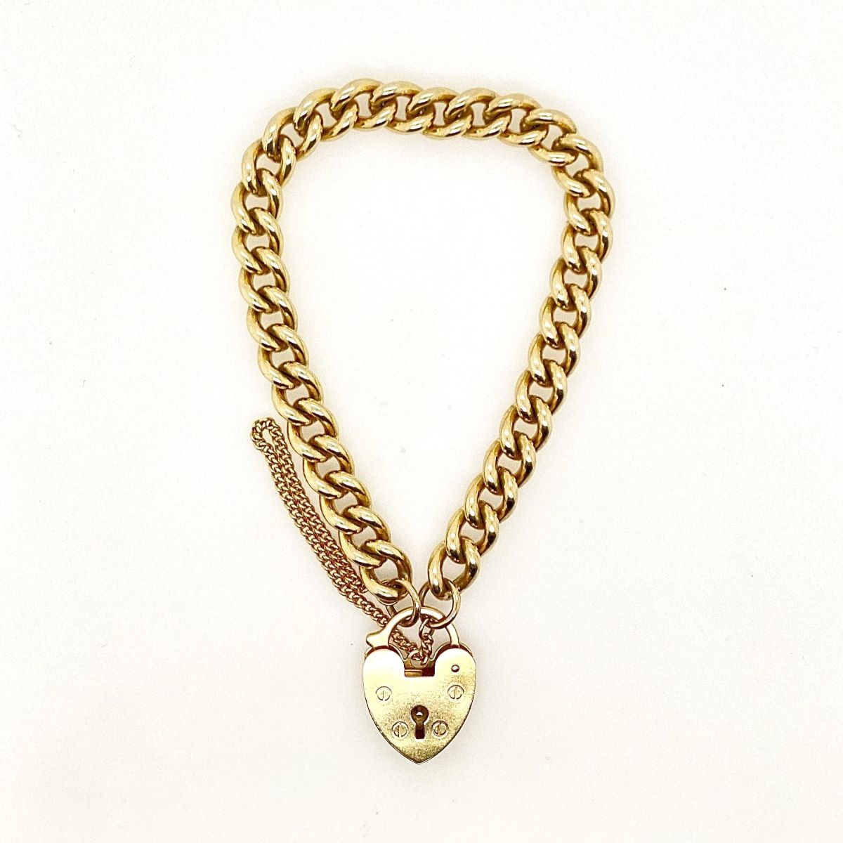 Yellow Gold Heart Padlock Bracelet