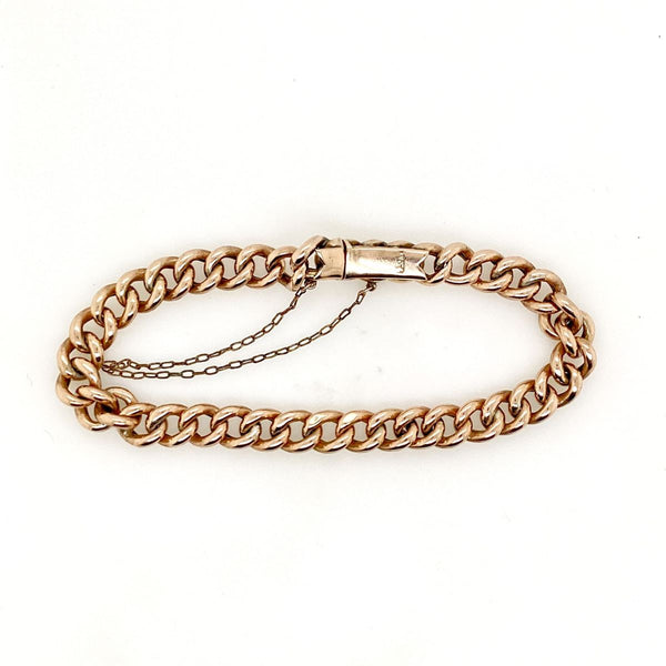 9ct Rose Gold Vintage Curb Link Bracelet