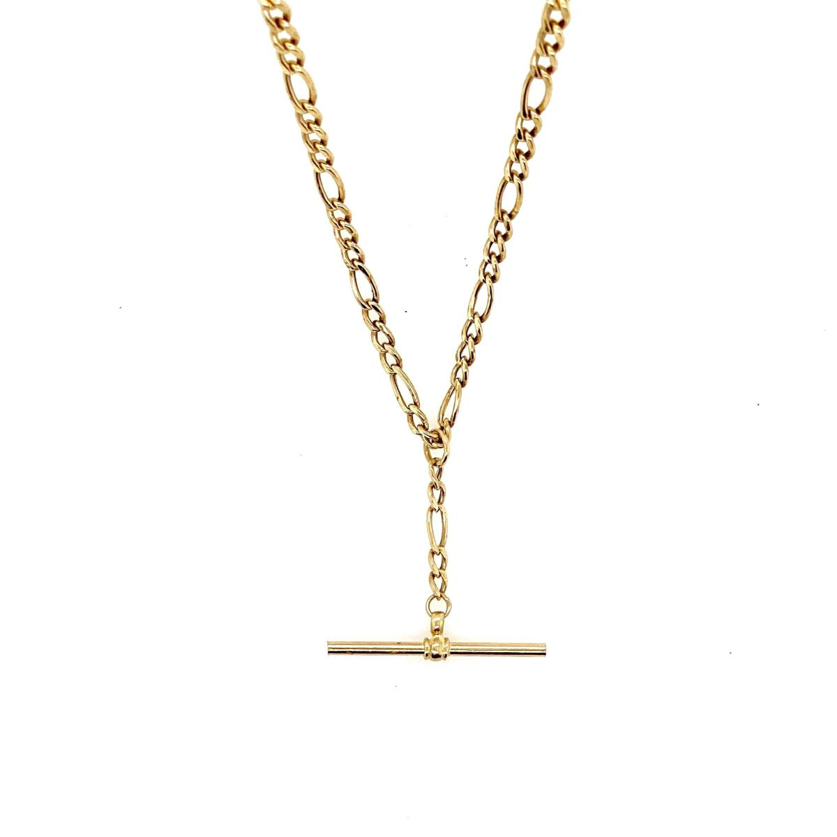 9ct Yellow Gold Figaro Chain with Fob