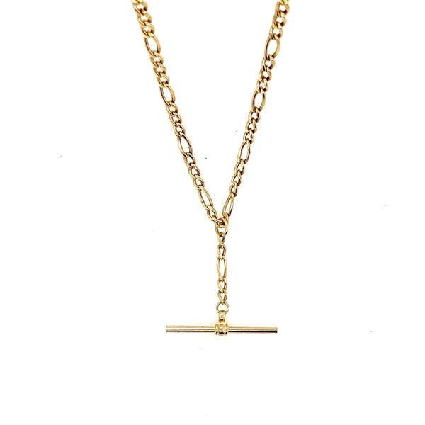 9ct Yellow Gold Figaro Chain with Fob