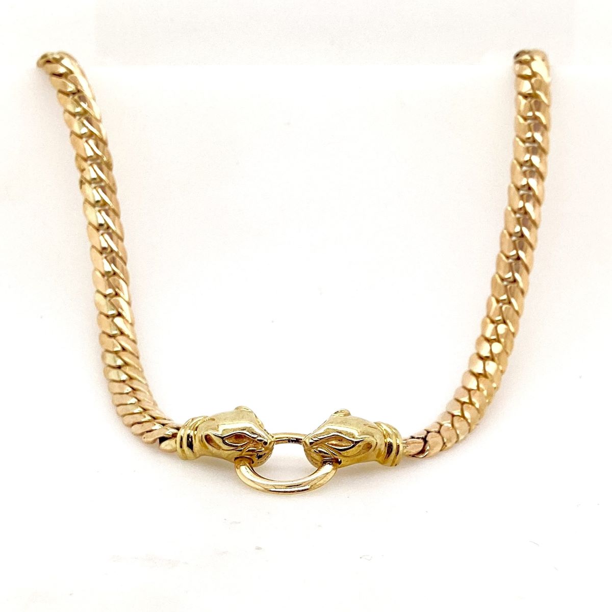9ct Vintage Cuban Link Panther Necklace