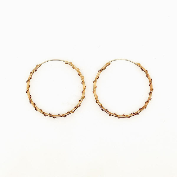 Vintage Gold Twisted Hoop Earrings