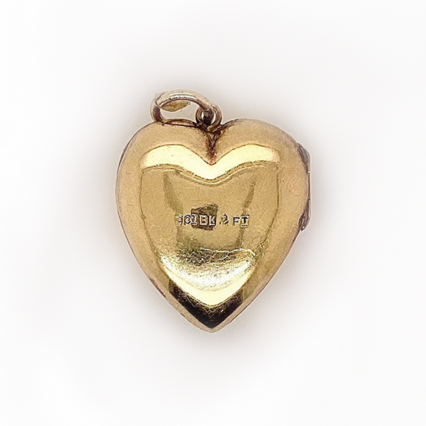 antique heart locket pendant 9ct rose gold