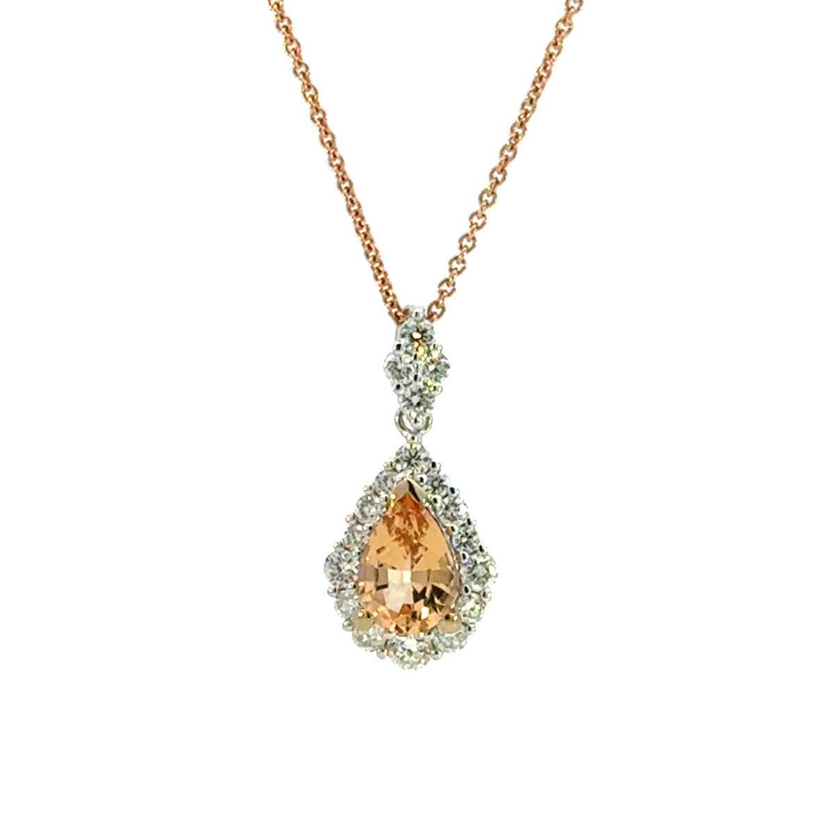 Imperial Topaz and diamond pendant by Trewarne Fine Jewellery