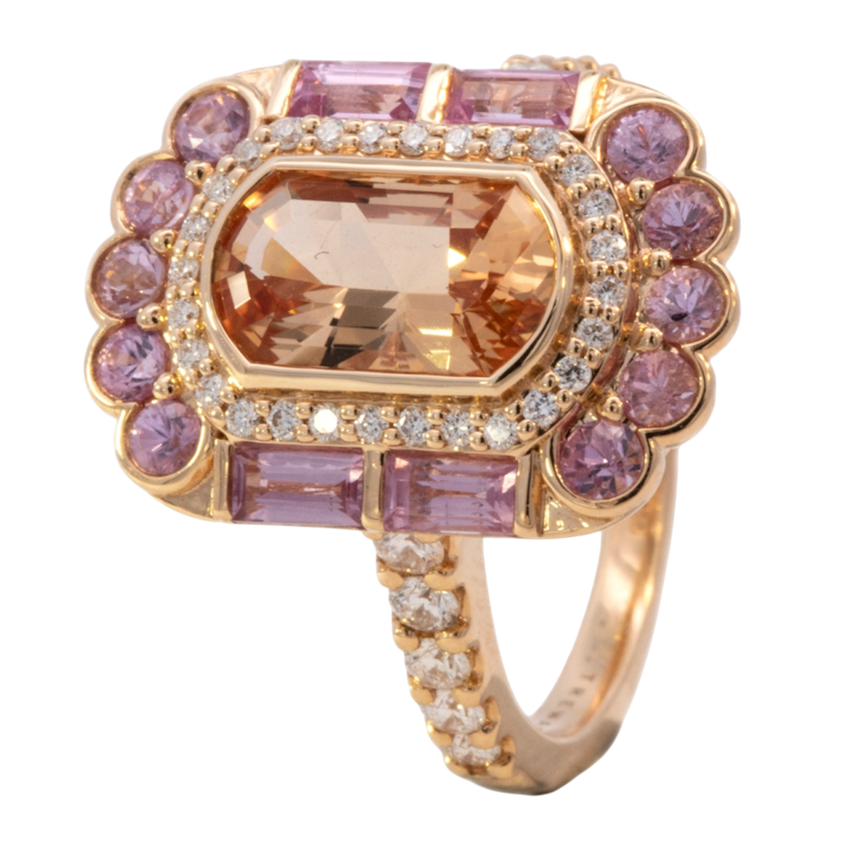 imperial topaz sapphire diamond dress ring 18ct gold antique victorian style