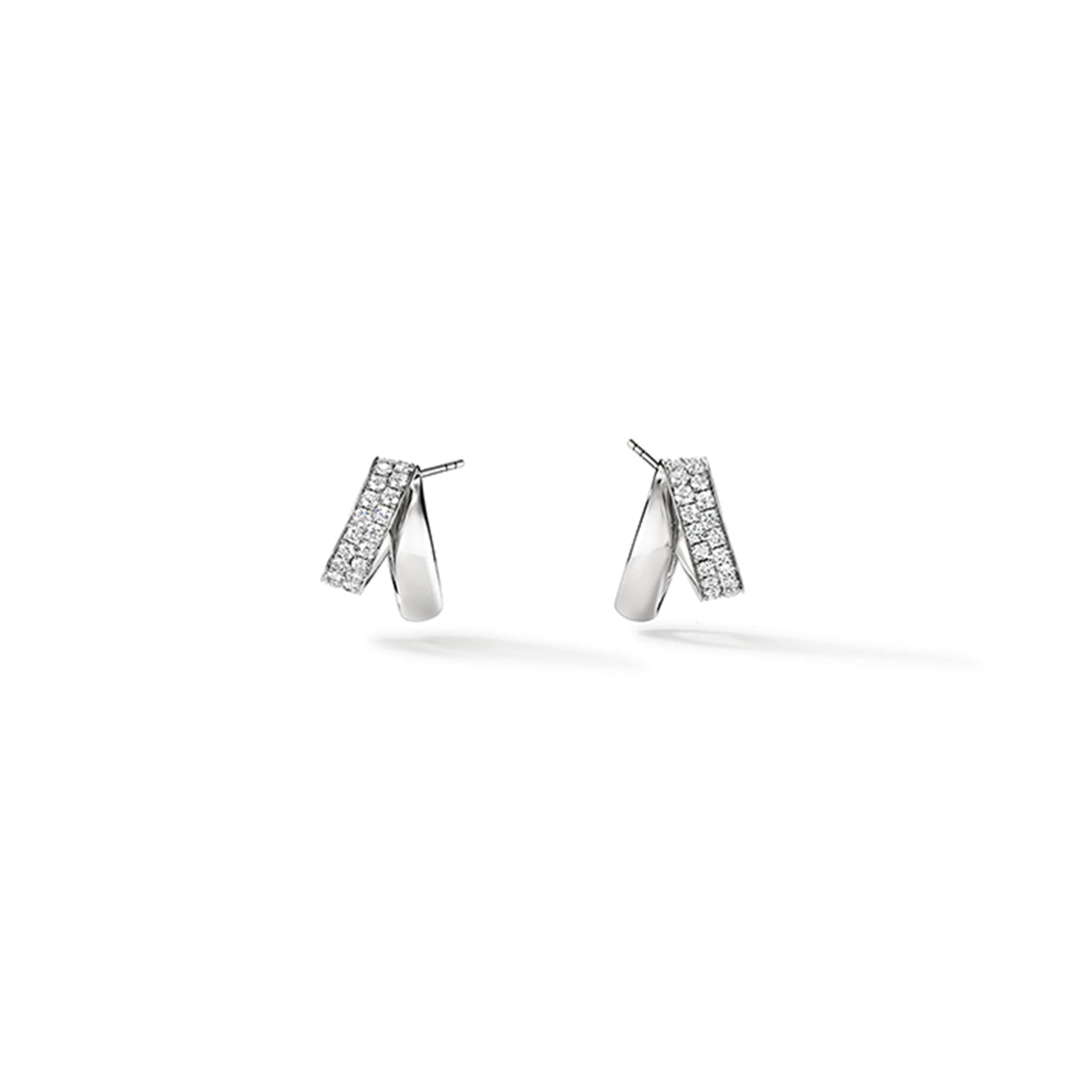 Hearts on Fire inside out collection flip huggie earrings in white gold