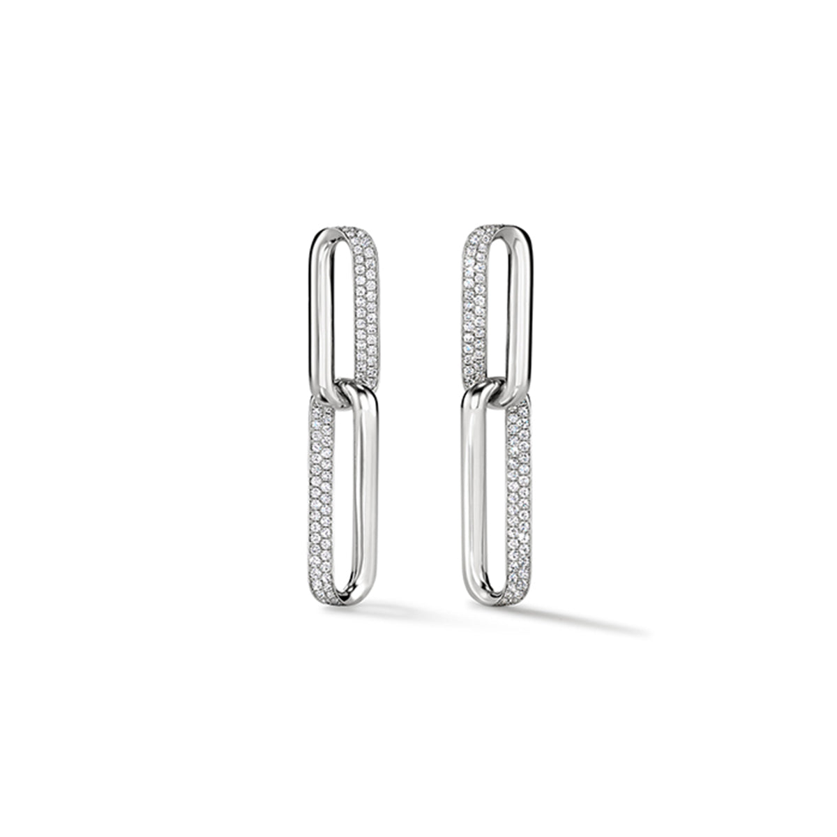 Hearts on Fire link earrings in white gold