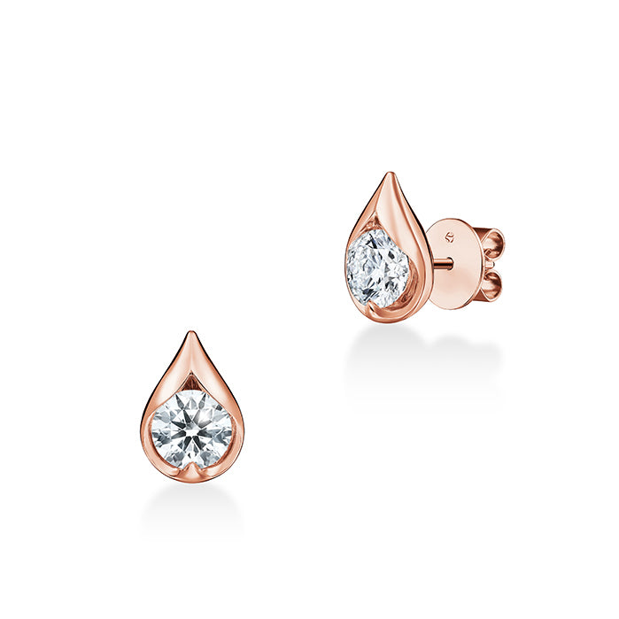 LU Diamond Droplet Stud Earrings