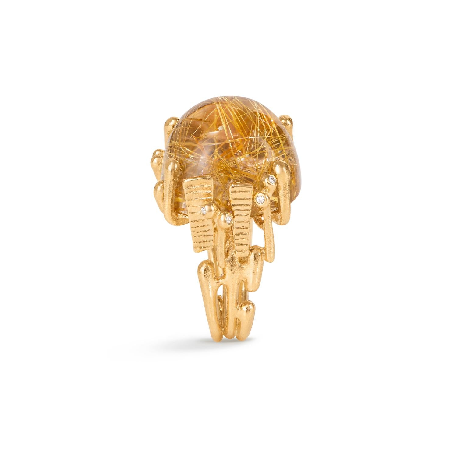 Ole Lynggaard Large BoHo ring with Rutile Quartz 