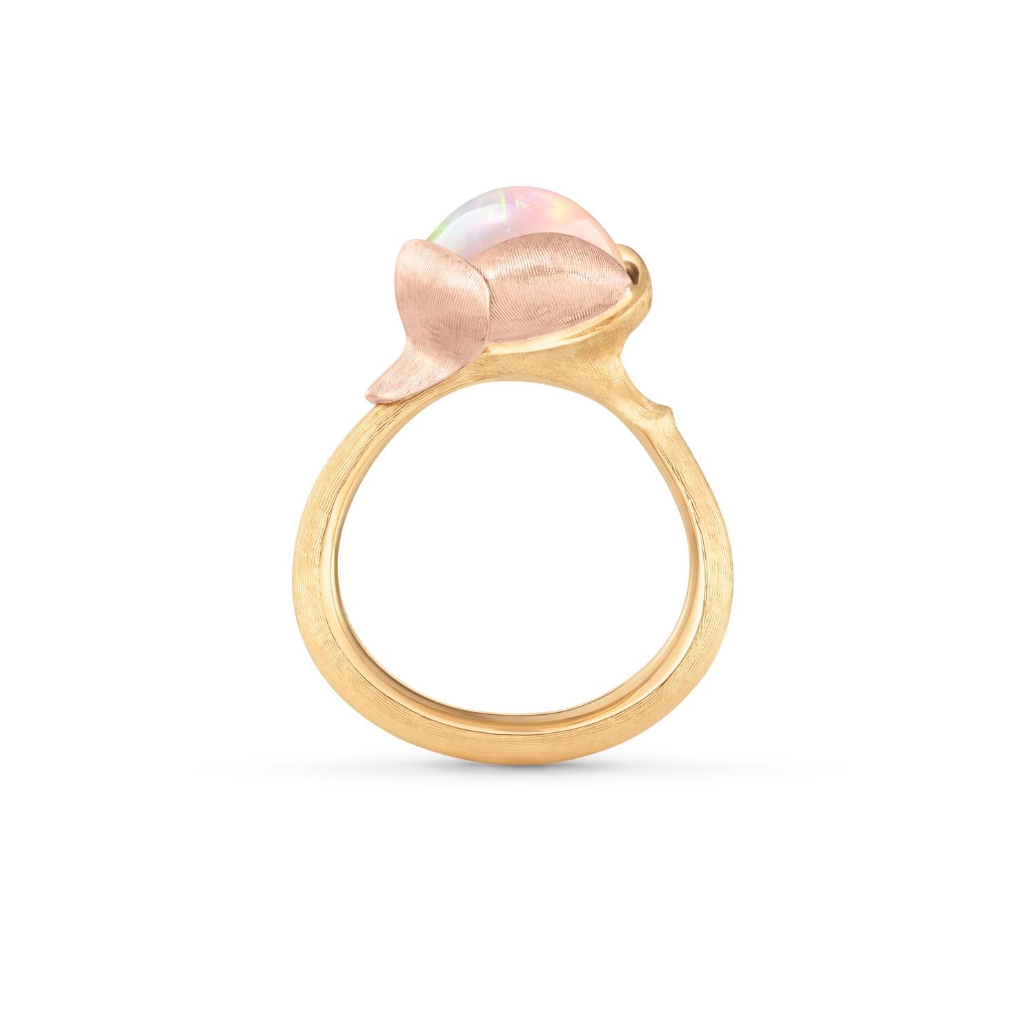 Ole Lynggaard Lotus Ring Opal size 2 profile of ring
