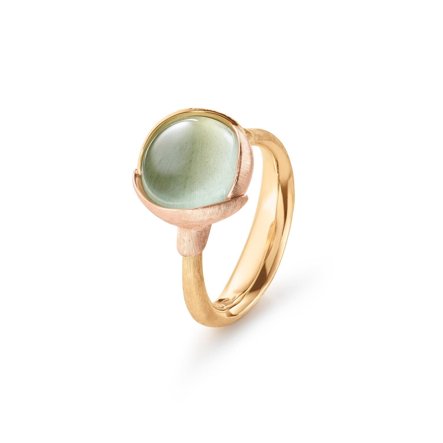 Ole Lynggaard Lotus Ring Size 2 with Aquamarine