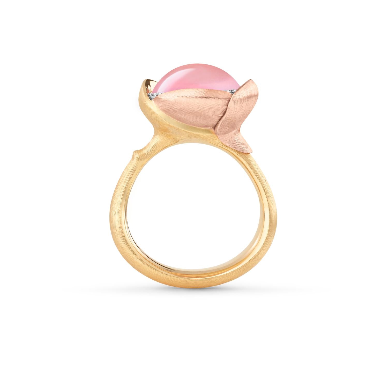 Ole Lynggaard Rose quatz Lotus ring size 3 profile view