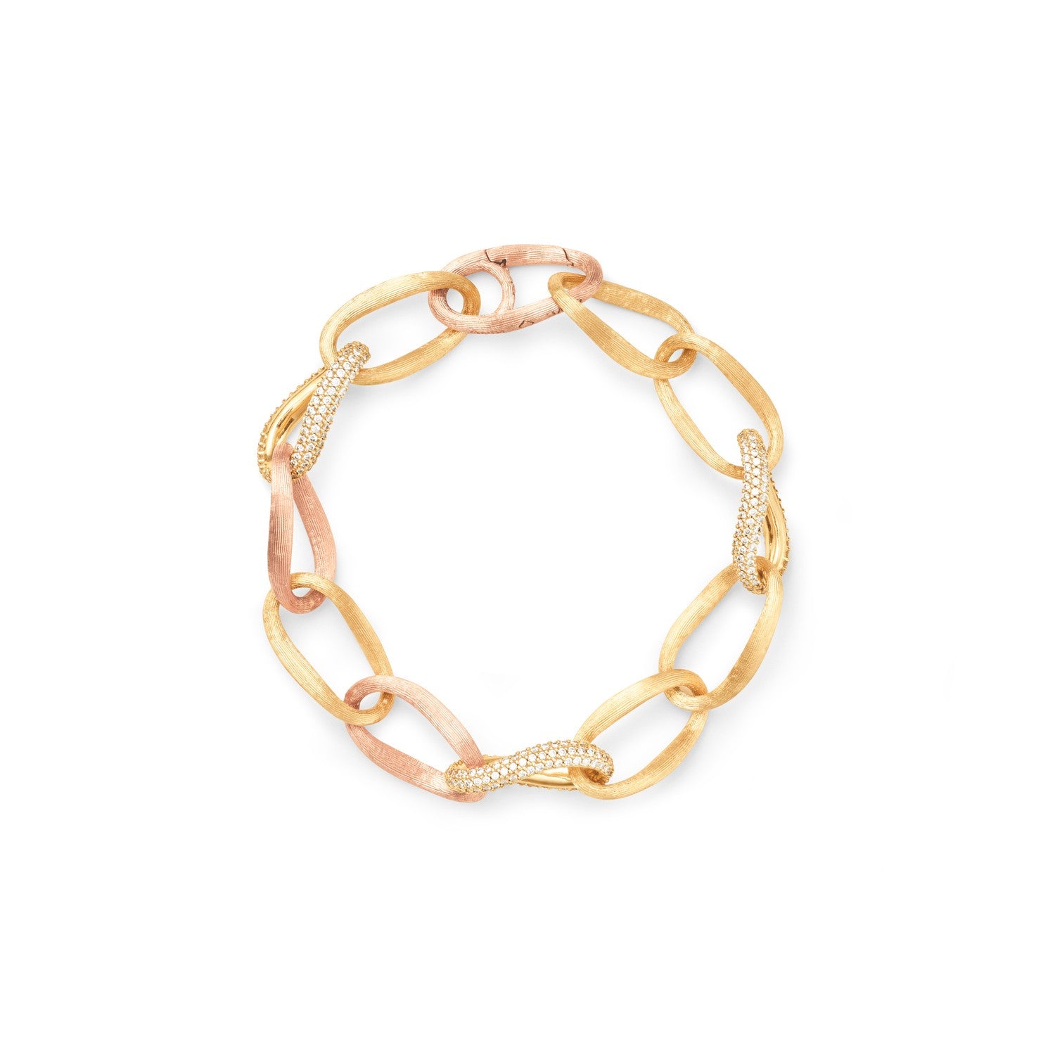 Ole Lynggaard Love Bracelet Medium with 3 pave diamond links