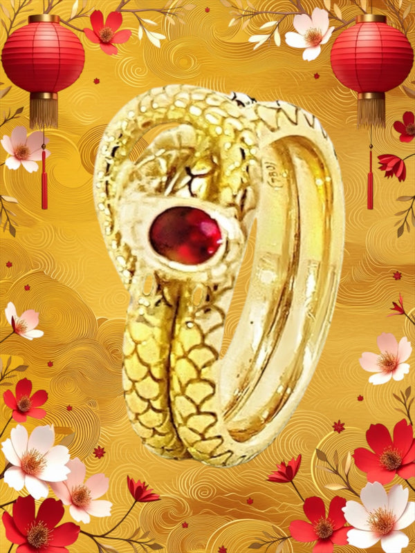 18ct Gold Ruby Spirit Snake Ring