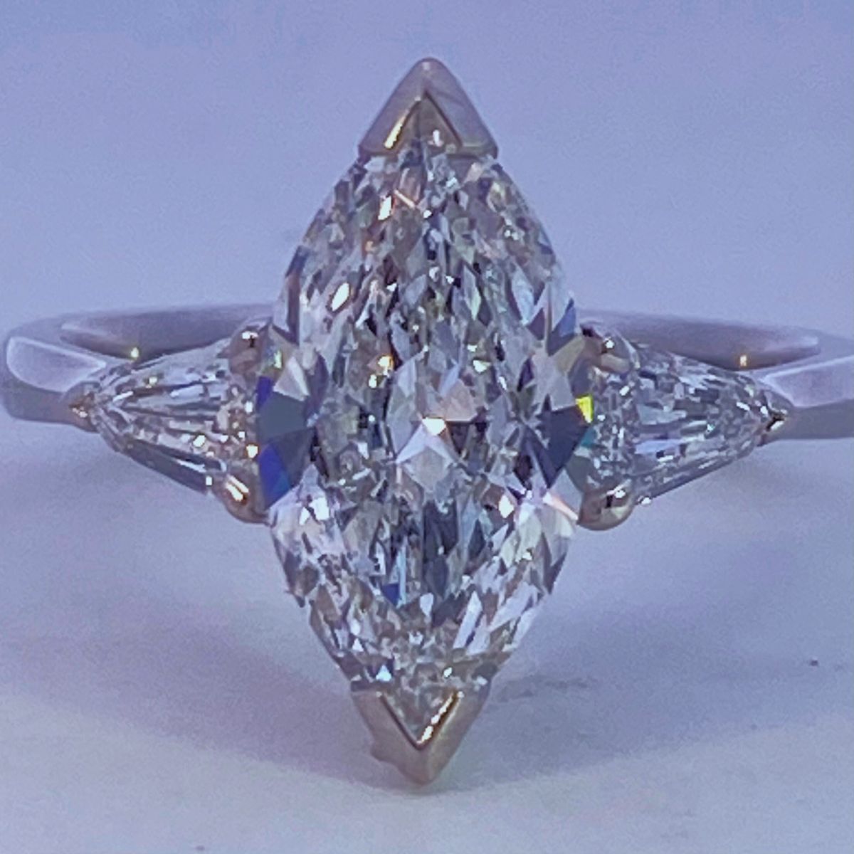 Marquise Diamond Engagement ring by Trewarne Fine Jewelery
