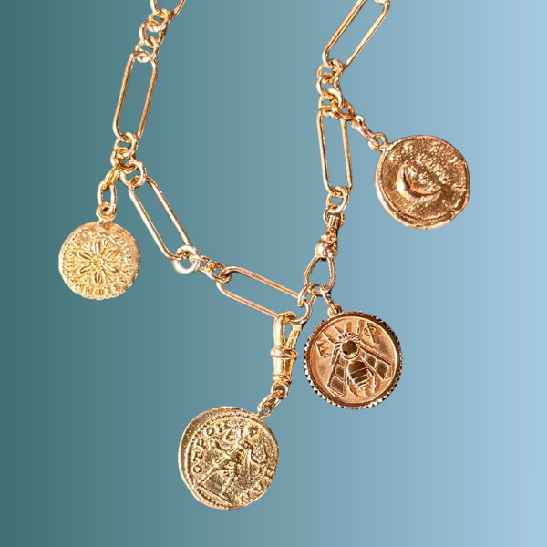 trewarne melbourne medallion set necklace style ancient inspiration solid gold