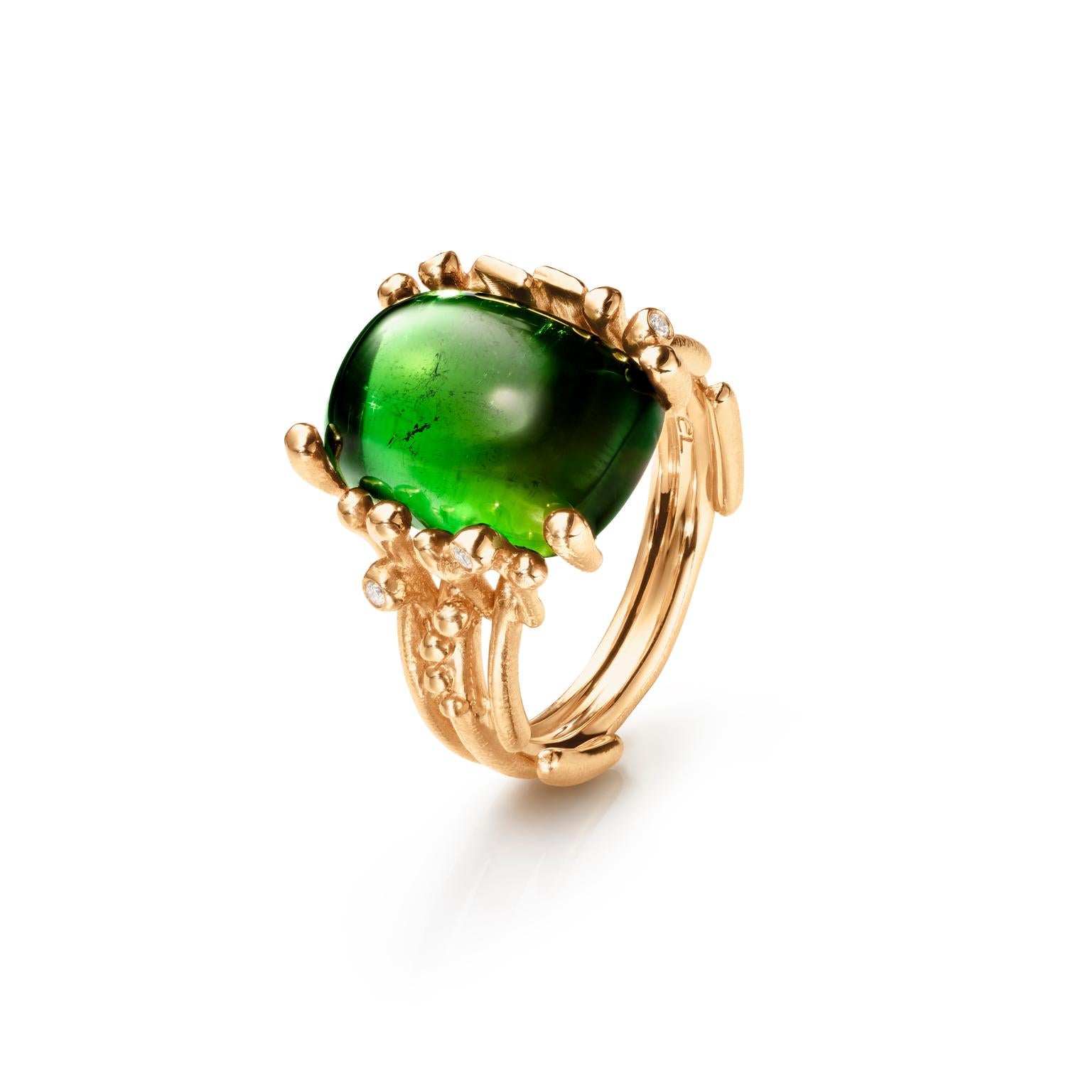Ole Lynggaard BoHo ring with Green Tourmaline Medium 