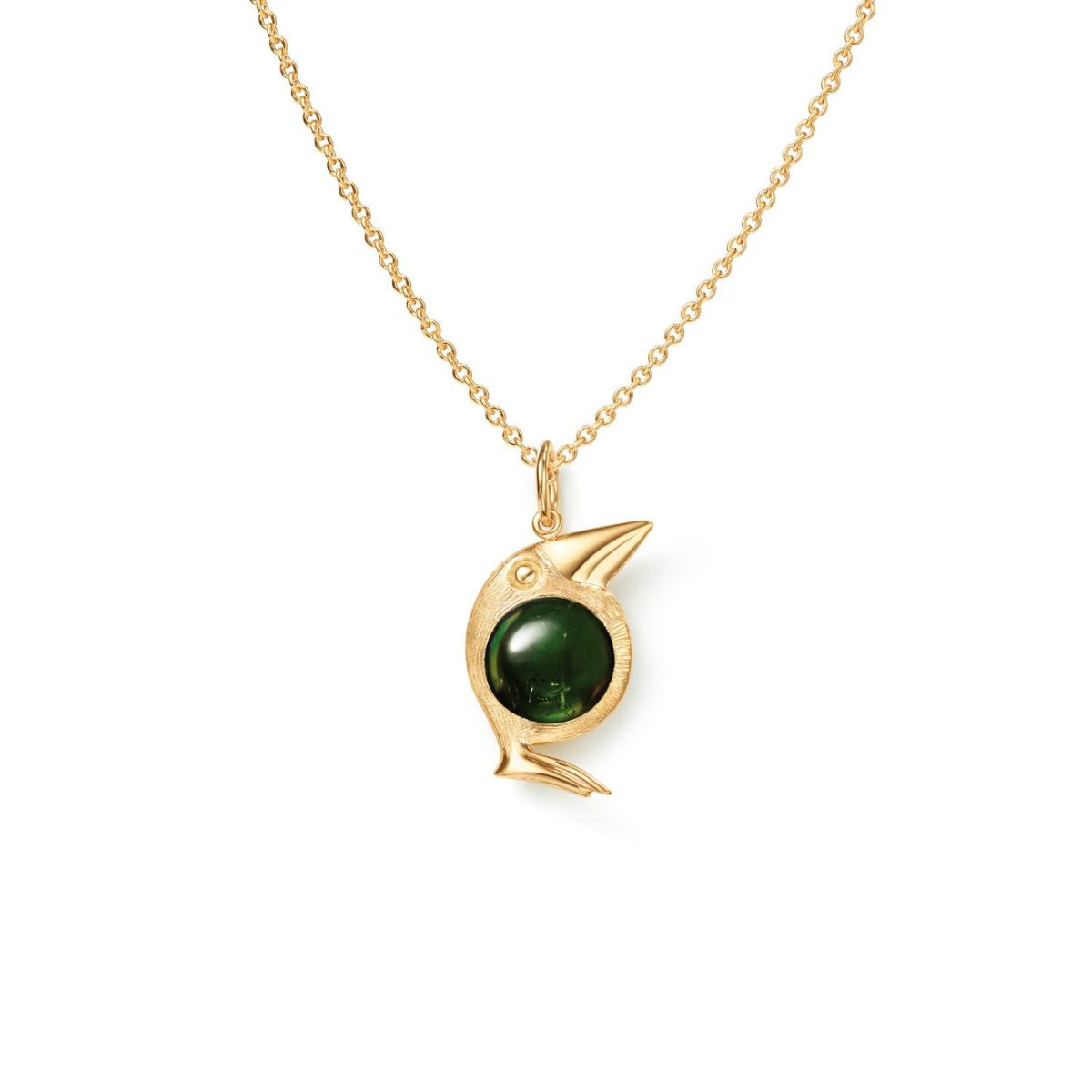 Ole Lynggaard Bird Family Pendant Green Tourmaline
