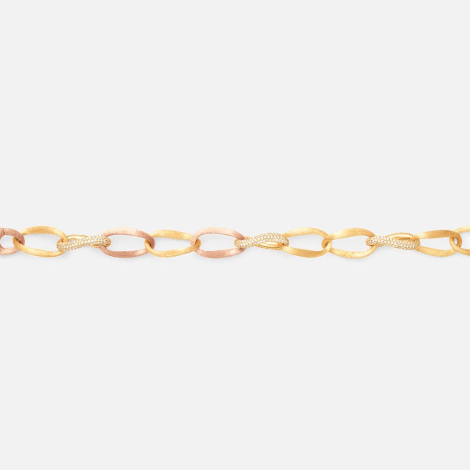 Ole Lynggaard Love Medium Bracelet with 3 pave diamond links 