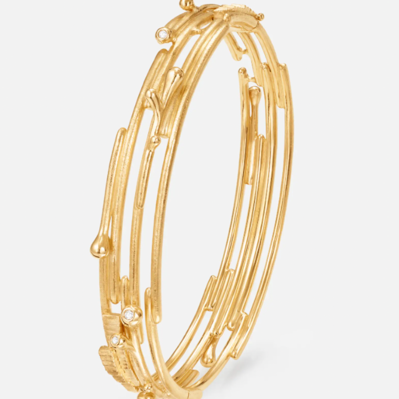 BoHo bangle in 18ct gold and diamonds