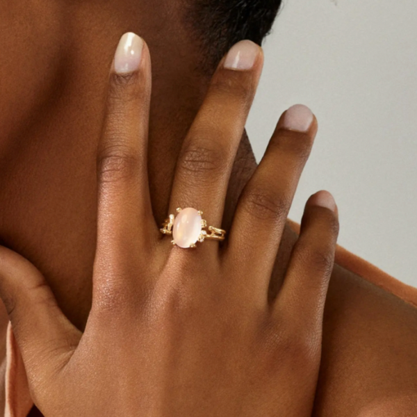 Rose Quarts BoHo ring by Ole Lynggaard