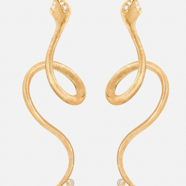 OLC Snake Earrings Pair 18k gold and diamonds