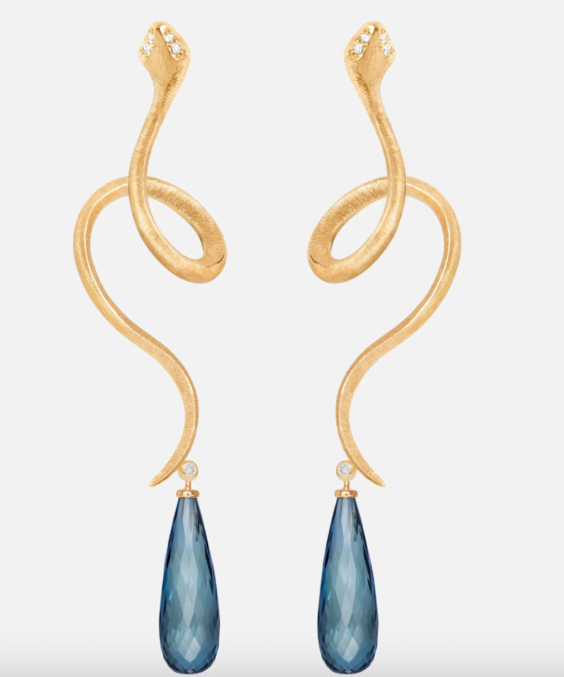 OLC Snake earrings 18k gold and diamonds