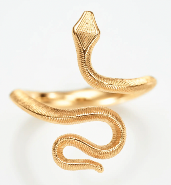 18ct gold snake ring mini