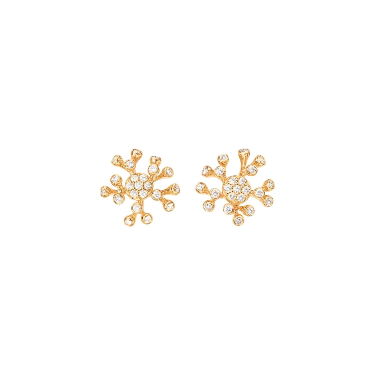 Wild Rose Stud Earrings with diamonds