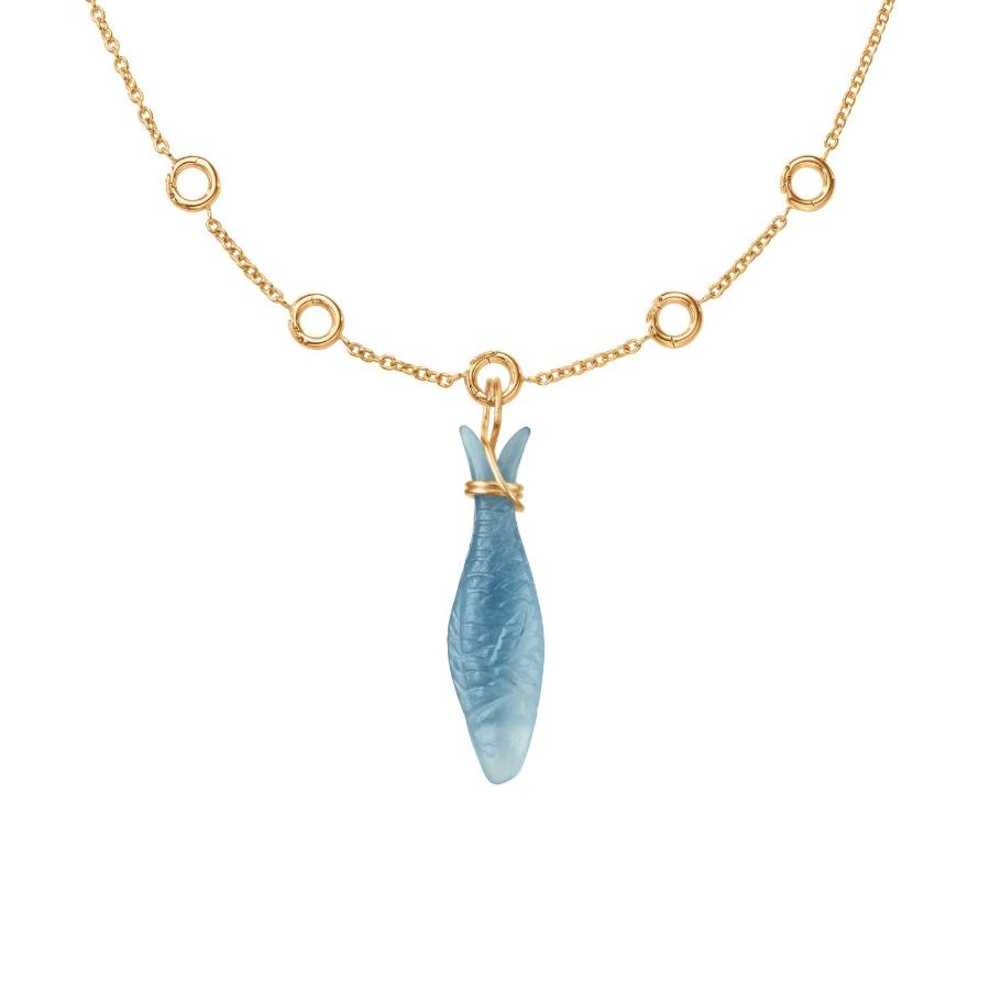 18ct gold and aquamarine pendant